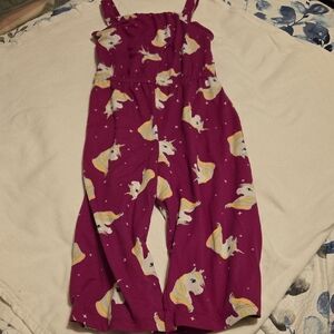 Wonder Nation Unicorn Print Kids Jumpsuit - Magenta